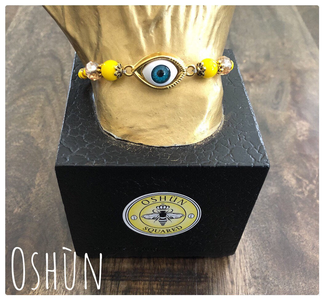 Evil Eye Bracelet Pulsera de Protecci n Mal de Ojo Oshun Squared