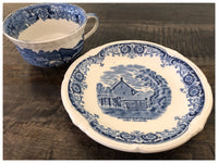 Country Blue Vintage Teacup & Saucer