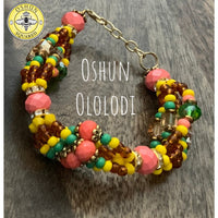 Iléké & Ídè Oshun | Collar y Pulsera para Ochun