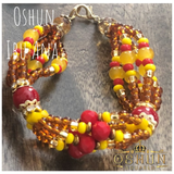 Iléké & Ídè Oshun | Collar y Pulsera para Ochun