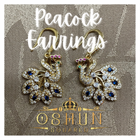 Gold Sapphire Peacock Earrings