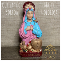 Our Lady of Sorrows Statue - Pink | Estatua de La Virgen Dolorosa