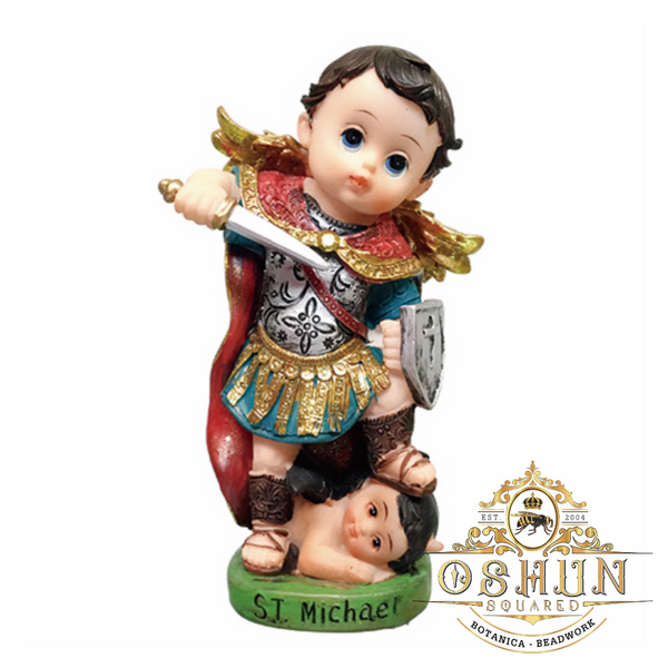 Baby Saint Michael Statue (Green Base) | Niño San Miguel Estatua