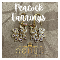 Gold Amethyst Peacock Earrings