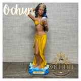 Orisa Oshun Statue with Peacock | Estatua de Orisa Ochun con Pavo Real