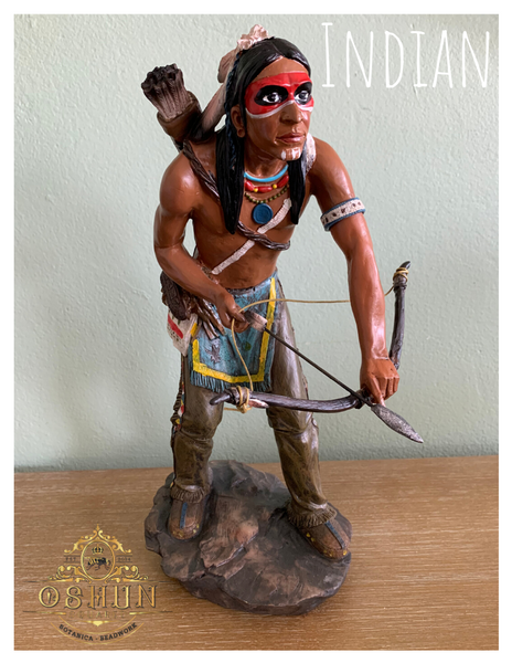 Indian Chief w| Bow & Arrow Statue | Estatua de El Indio Cacique con Arco y Flecha