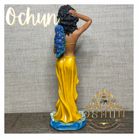 Orisa Oshun Statue with Peacock | Estatua de Orisa Ochun con Pavo Real