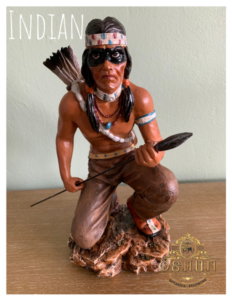 Indian Warrior w, Spear Statue